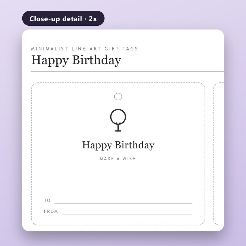 All Occasion Gift Tags, Printable Present Labels, Minimalist Line Art Gift Tag Set, Birthday Thank You Holiday, PDF, Instant Download, image 4