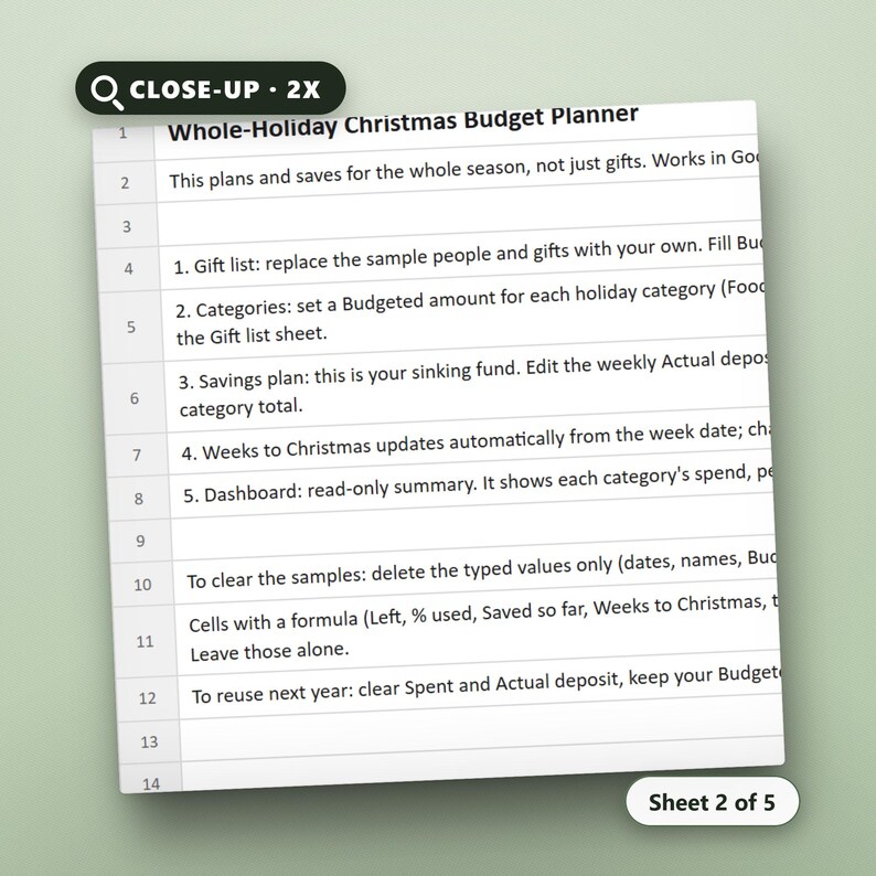 Christmas Budget Spreadsheet Google Sheets & Excel, Whole Holiday Planner, Gift Travel Food Decor Tracker, Sinking Fund Savings, Instant, image 4
