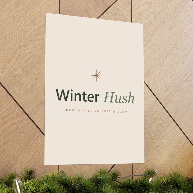 Christmas Typography Print Set of 6, Minimalist Holiday Wall Art, Cream Sage, 16x20, 11x14, 8x10, Instant Download, image 5