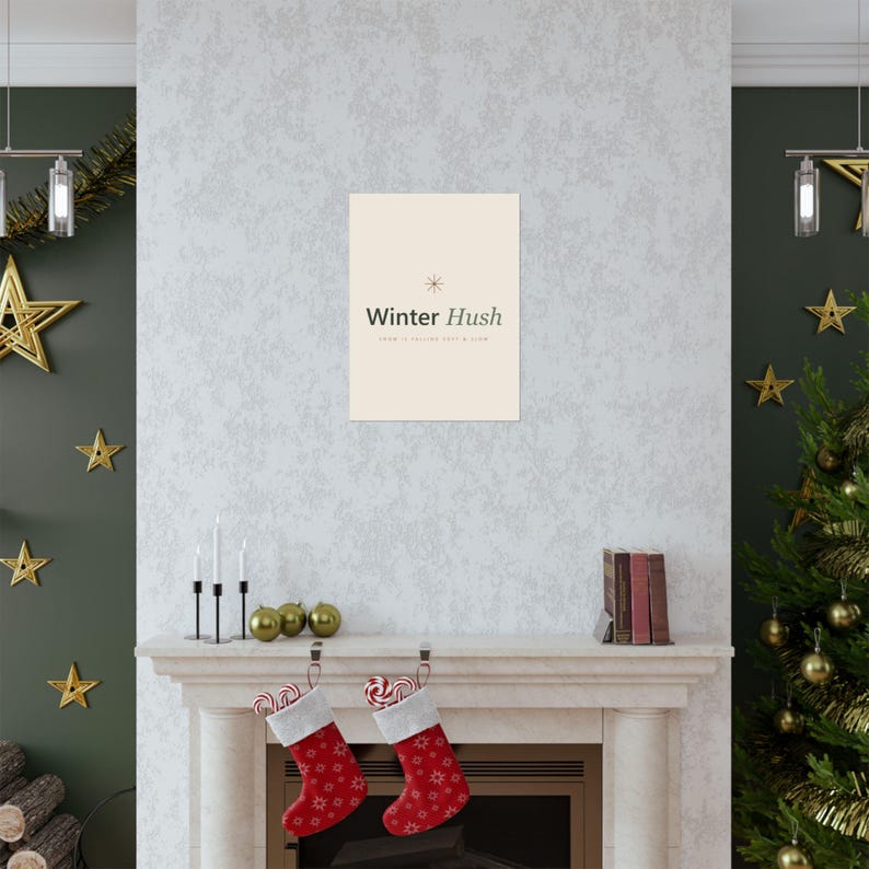 Christmas Typography Print Set of 6, Minimalist Holiday Wall Art, Cream Sage, 16x20, 11x14, 8x10, Instant Download, image 7