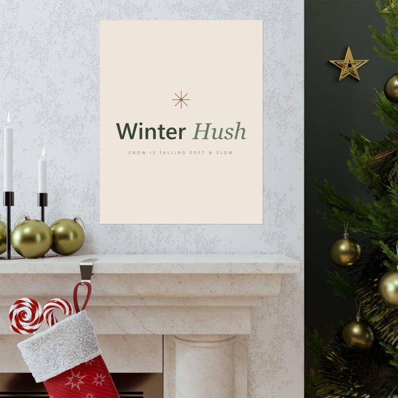 Christmas Typography Print Set of 6, Minimalist Holiday Wall Art, Cream Sage, 16x20, 11x14, 8x10, Instant Download, image 15