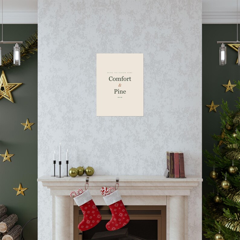 Christmas Typography Print Set of 6, Minimalist Holiday Wall Art, Cream & Sage Gallery Set, 16x20, 11x14, 8x10, Instant Download, image 7