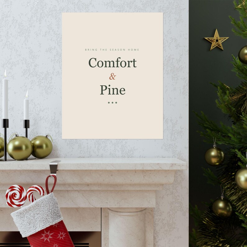 Christmas Typography Print Set of 6, Minimalist Holiday Wall Art, Cream & Sage Gallery Set, 16x20, 11x14, 8x10, Instant Download, image 15