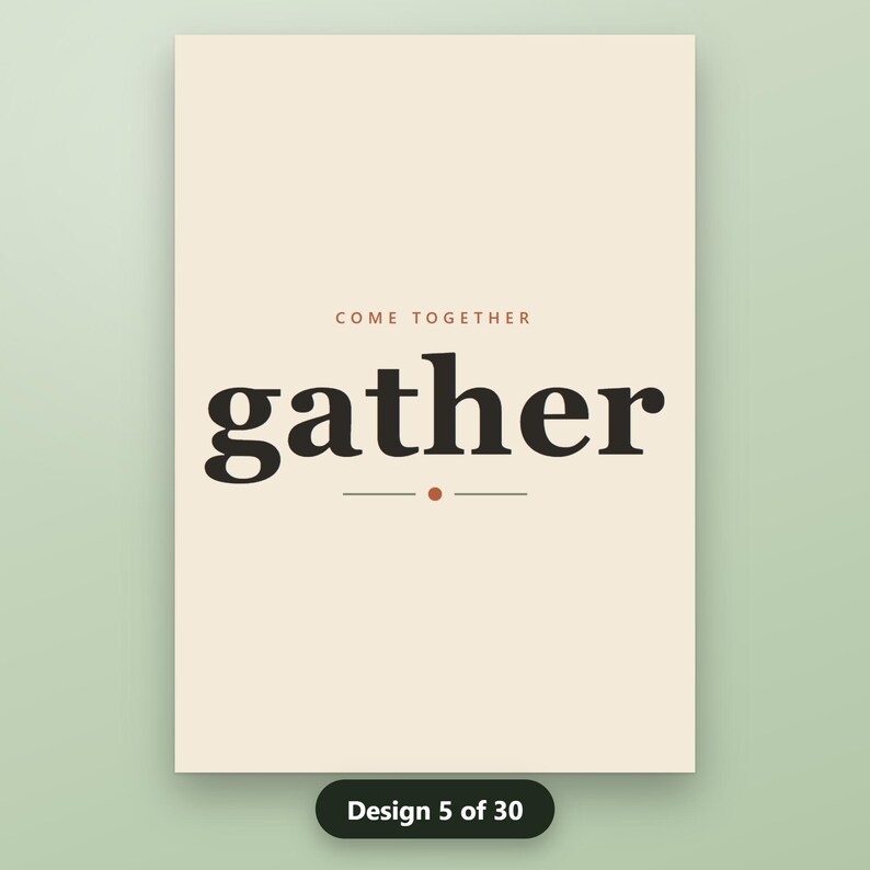 Gather Sign Printable, Thankful Grateful Blessed Wall Art Set of 6, Give Thanks, Thanksgiving Prints, 16x20 11x14 8x10, Instant Download, image 9