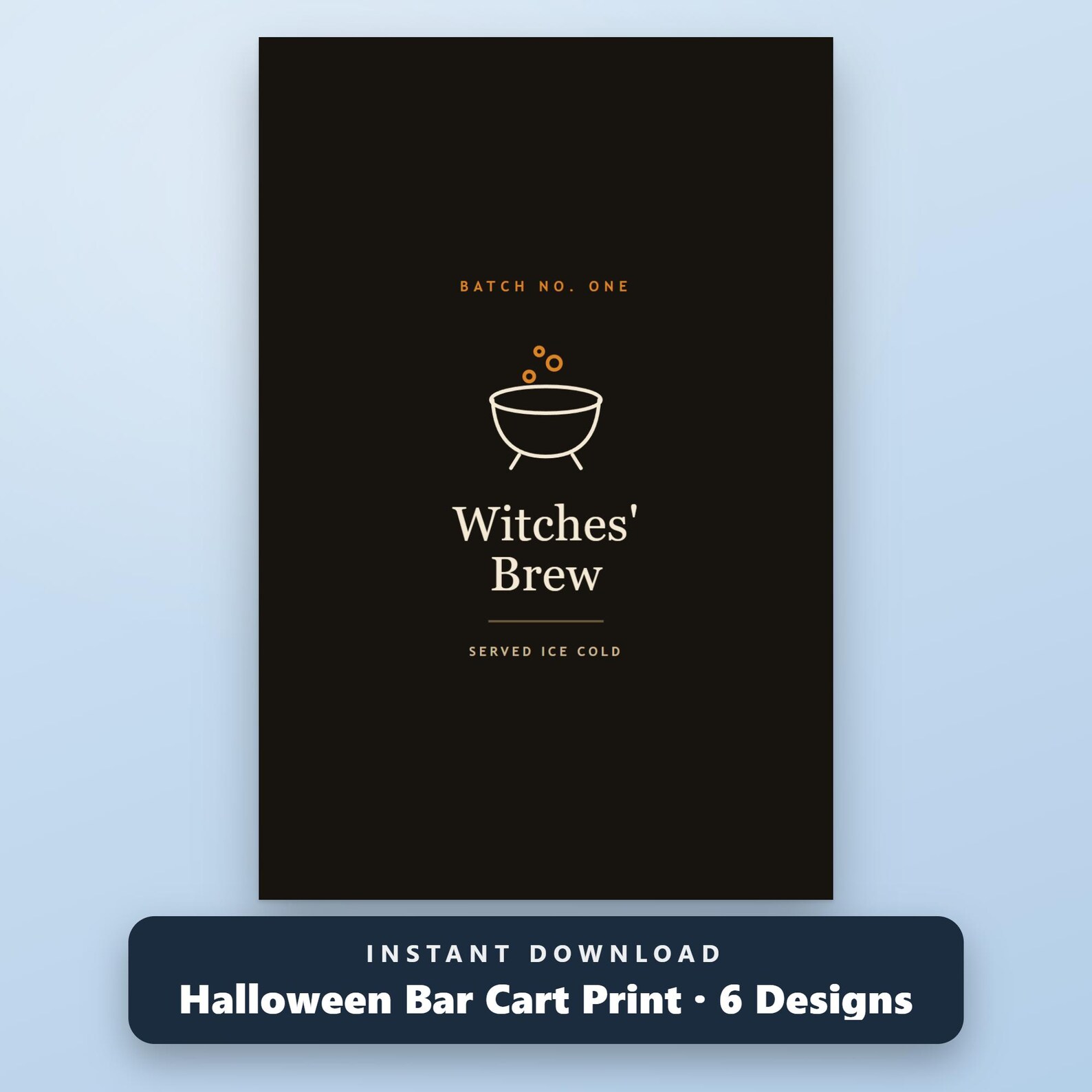 Halloween Bar Cart Sign Printable, Set of 6, Spooky Cocktail Wall Art, Gothic Bar Decor, 16x20, 11x14, 8x10, Instant Download