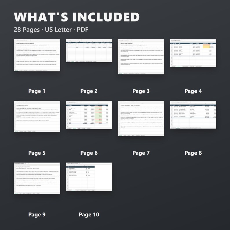 Landlord Spreadsheet, Rental Property Spreadsheet, Income & Expense Tracker, Rent Roll, Schedule E, Google Sheets, Instant Download, image 3