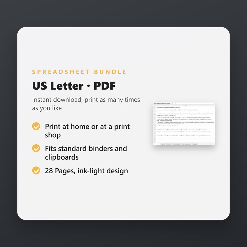Landlord Spreadsheet, Rental Property Spreadsheet, Income & Expense Tracker, Rent Roll, Schedule E, Google Sheets, Instant Download, image 5