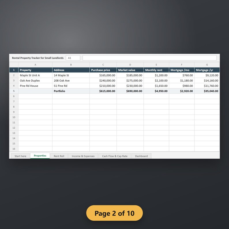 Landlord Spreadsheet, Rental Property Spreadsheet, Income & Expense Tracker, Rent Roll, Schedule E, Google Sheets, Instant Download, image 6