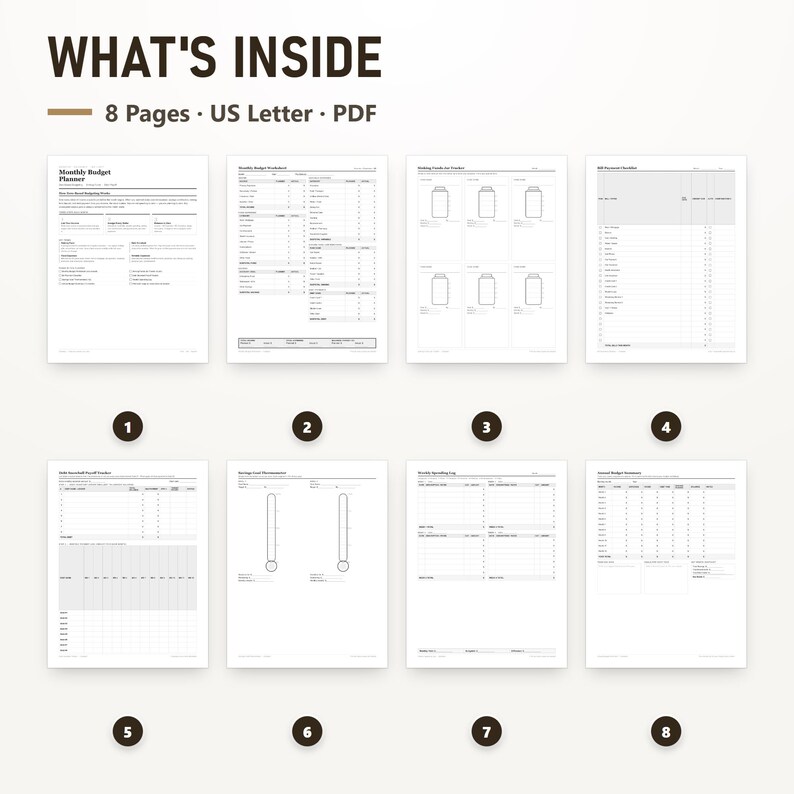 Sinking Fund Categories Printable, Zero Based Budget Worksheet, Undated Monthly Budget Planner PDF, Debt Payoff Tracker, Instant Download, image 2