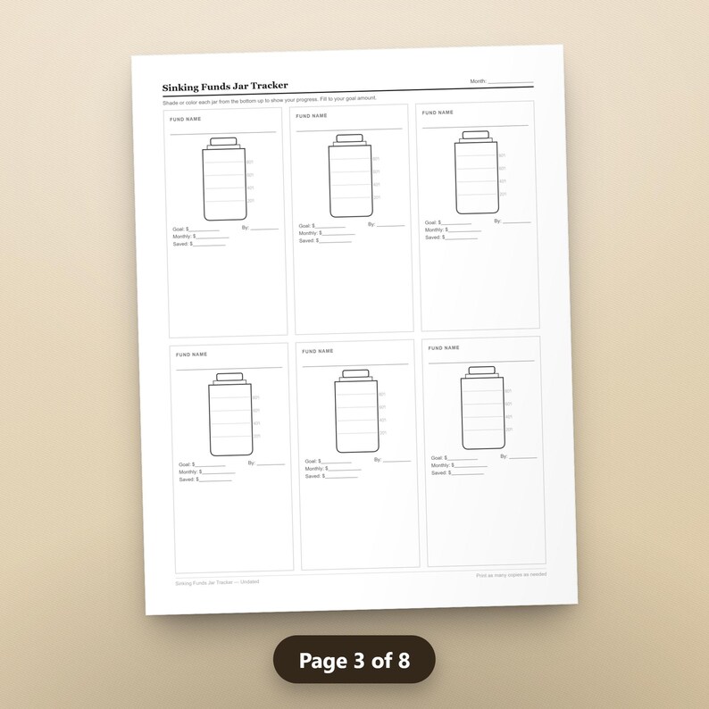 Sinking Fund Categories Printable, Zero Based Budget Worksheet, Undated Monthly Budget Planner PDF, Debt Payoff Tracker, Instant Download, image 6