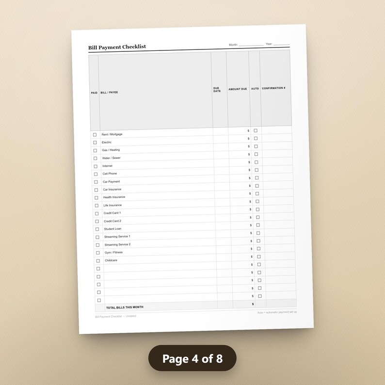 Sinking Fund Categories Printable, Zero Based Budget Worksheet, Undated Monthly Budget Planner PDF, Debt Payoff Tracker, Instant Download, image 7