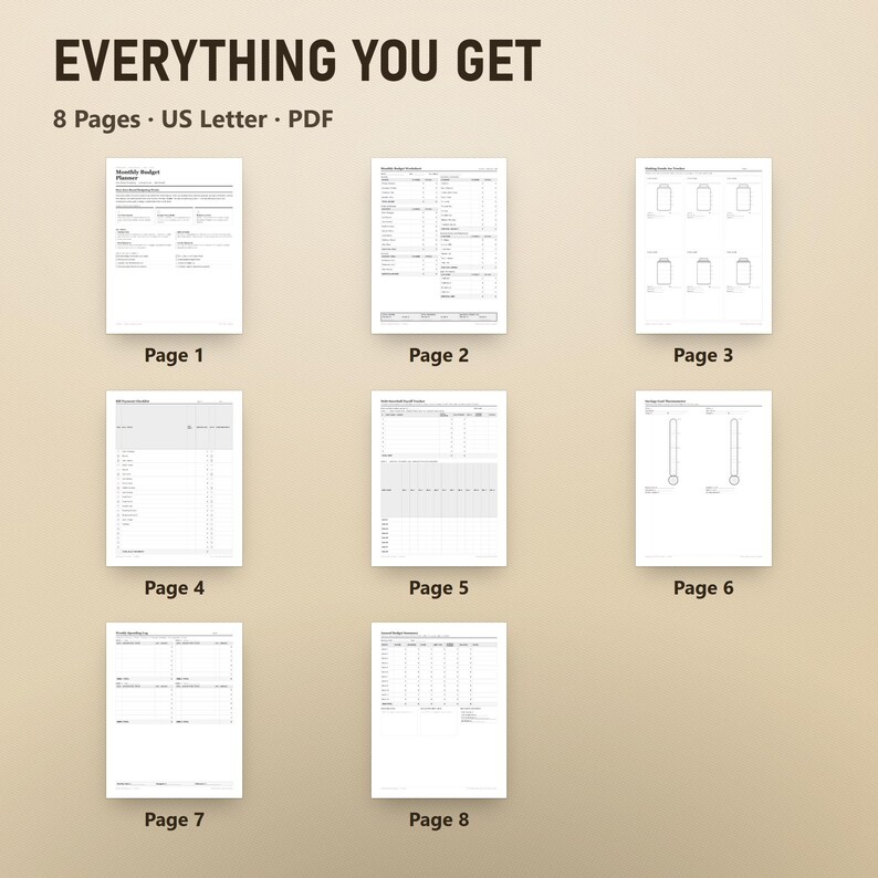 Sinking Fund Categories Printable, Zero Based Budget Worksheet, Undated Monthly Budget Planner PDF, Debt Payoff Tracker, Instant Download, image 10