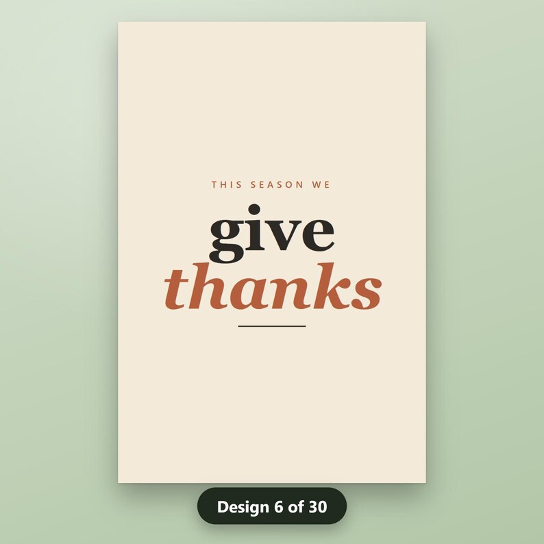 Thankful Grateful Blessed Printable, Wall Art Set of 6, Give Thanks, Gather Sign, Thanksgiving Prints, 16x20 11x14 8x10, Instant Download, image 10